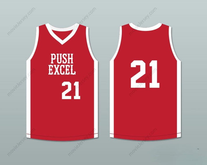 CUSTOM ANY Name Number ALFREDRICK HUGHES 21 PUSH EXCEL PRO BASKETBALL CLASSIC RED BASKETBALL JERSEY 1985 CHARITY EVENT Top Stitched S-6XL