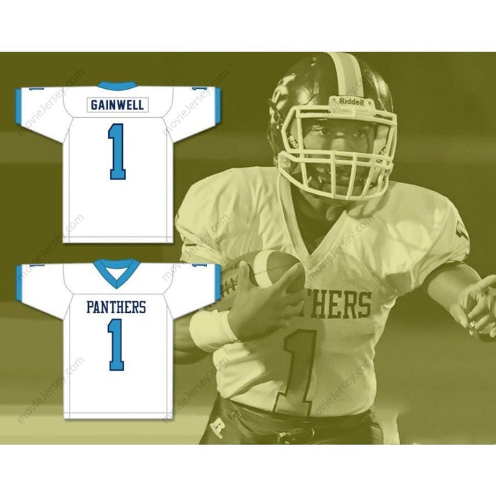 CUSTOM ANY Name Number KENNETH GAINWELL 1 YAZOO COUNTY HIGH SCHOOL PANTHERS FOOTBALL JERSEY Top Stitched S-6XL