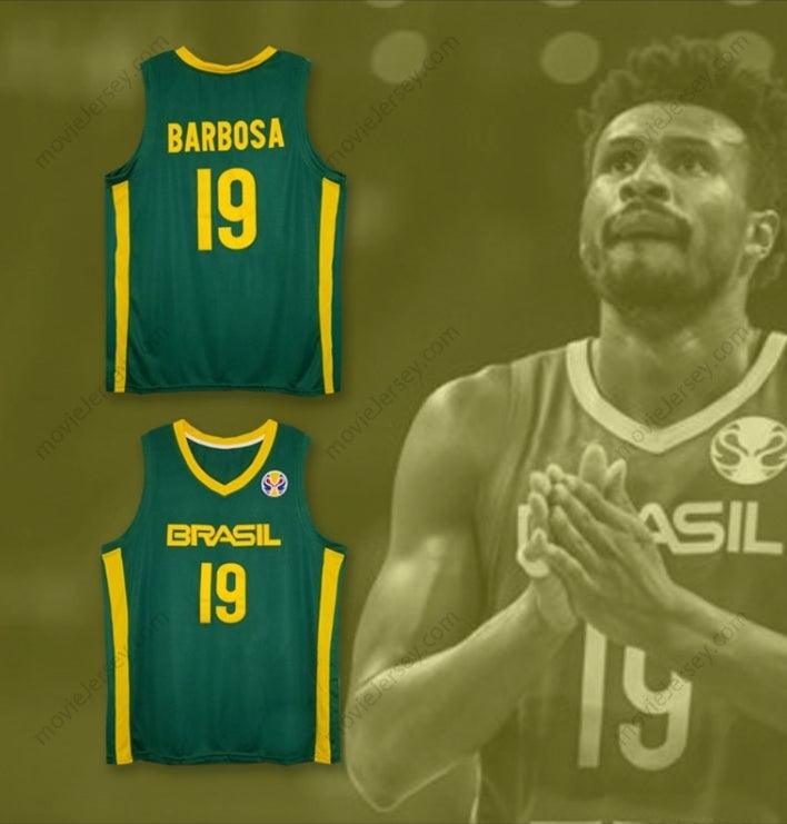 CUSTOM ANY Name Number LEANDRO BARBOSA 19 BRASIL NATIONAL TEAM GREEN BASKETBALL JERSEY Top Stitched S-6XL