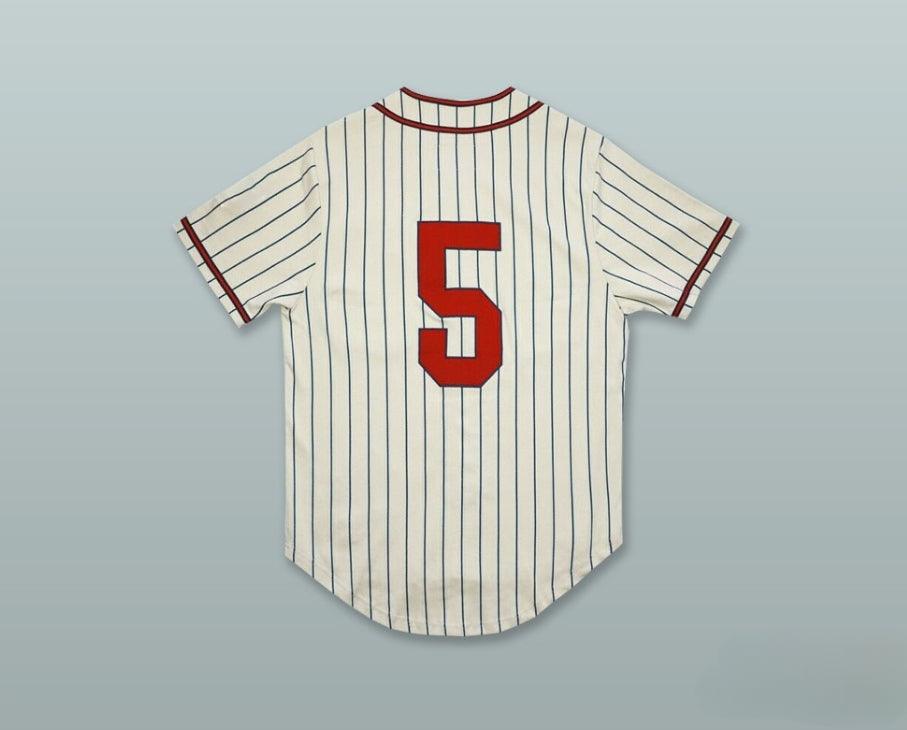 Custom Any Name Number JACKIE ROBINSON 5 CITY MONARCHS NEGRO LEAGUE WHITE PINSTRIPED BASEBALL JERSEY Top Stitched S-6XL