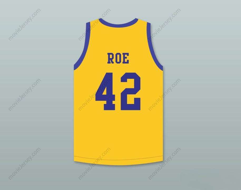CUSTOM ANY Name Number MATT NOVER RICKY ROE 42   YELLOW BASKETBALL JERSEY WITH BLUE CHIPS PATCH Top Stitched S-6XL