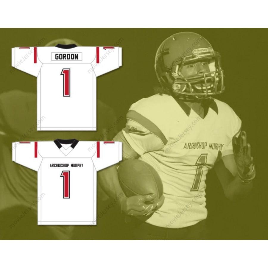 CUSTOM ANY Name Number KYLER GORDON 1 ARCHBISHOP MURPHY HIGH SCHOOL WILDCATS WHITE Football Jersey Top Stitched S-6XL