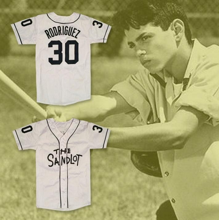 Custom Any Name Number MIKE VITAR BENNY 'THE JET' RODRIGUEZ 30 BASEBALL JERSEY THE SANDLOT Top Stitched S-6XL