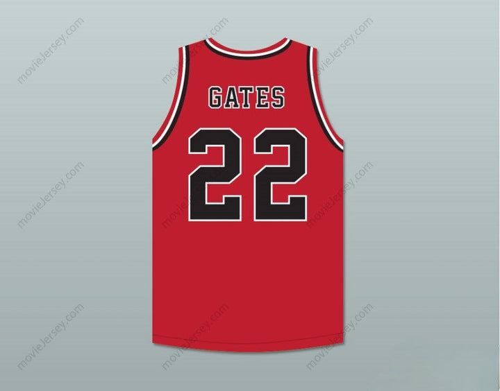 CUSTOM ANY Name Number WILLIAM GATES 22 CHARGERS HIGH SCHOOL RED BASKETBALL JERSEY HOOP DREAMS Top Stitched S-6XL