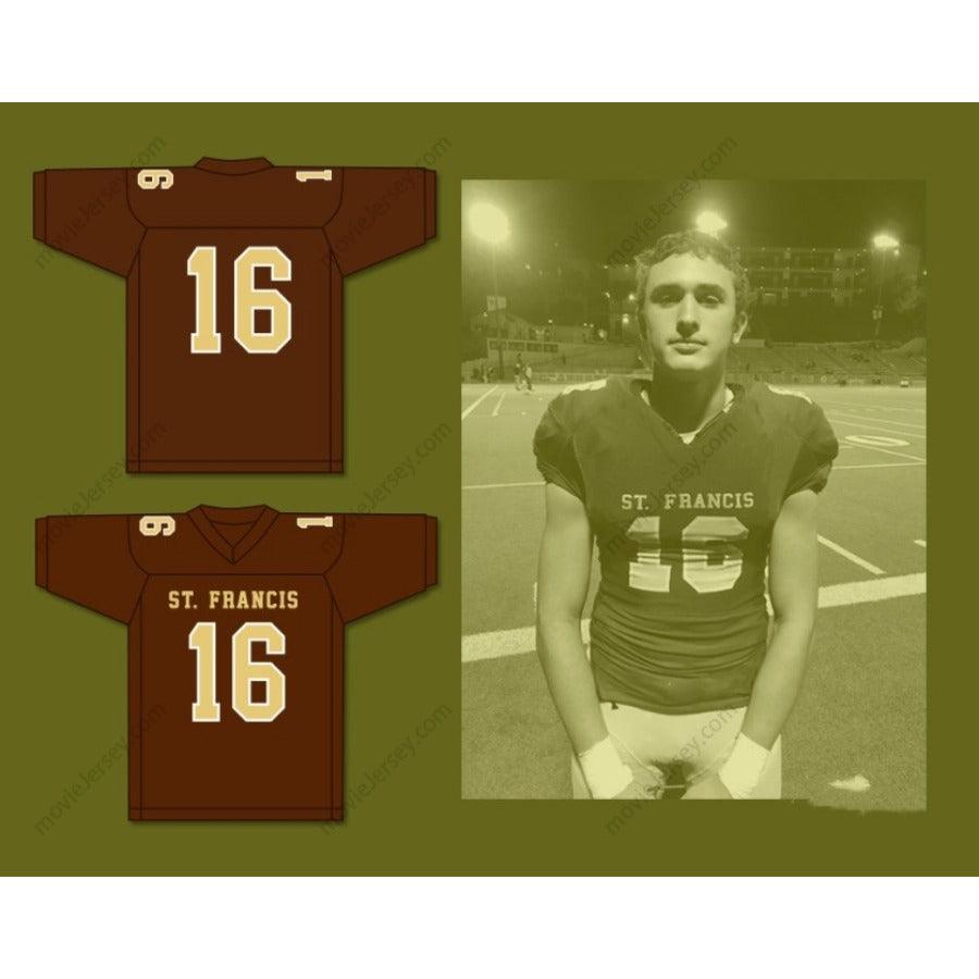 CUSTOM ANY Name Number GREG DULCICH 16 SAINT FRANCIS HIGH SCHOOL GOLDEN KNIGHTS Football Jersey Top Stitched S-6XL
