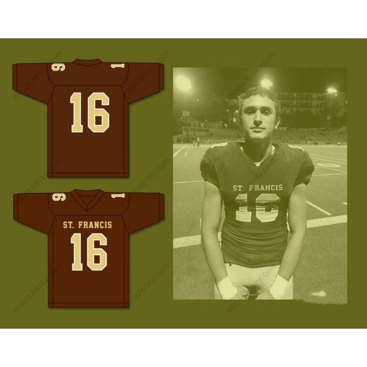 CUSTOM ANY Name Number GREG DULCICH 16 SAINT FRANCIS HIGH SCHOOL GOLDEN KNIGHTS Football Jersey Top Stitched S-6XL