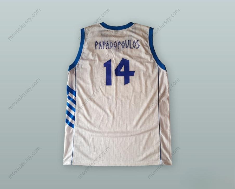 CUSTOM ANY Name Number LAZAROS PAPADOPOULOS 14 GREECE WHITE BASKETBALL JERSEY Top Stitched S-6XL