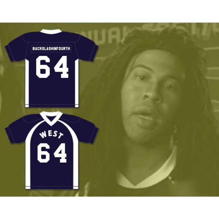CUSTOM ANY Name Number T.J. A.J. R.J. BACKSLASHINFOURTH V 64 WEST Football Jersey Top Stitched S-6XL