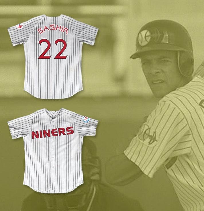 Custom Any Name Number DOCTOR JULIAN BASHIR 22 DEEP SPACE NINERS WHITE PINSTRIPED BASEBALL JERSEY Top Stitched S-6XL