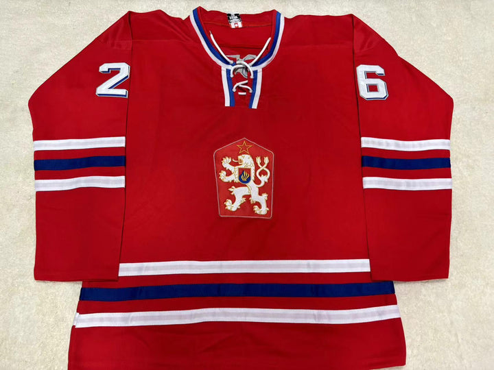 Custom Any Name Number PETER STASTNY CZECHOSLOVAKIA HOCKEY JERSEY Top Stitched S-6XL