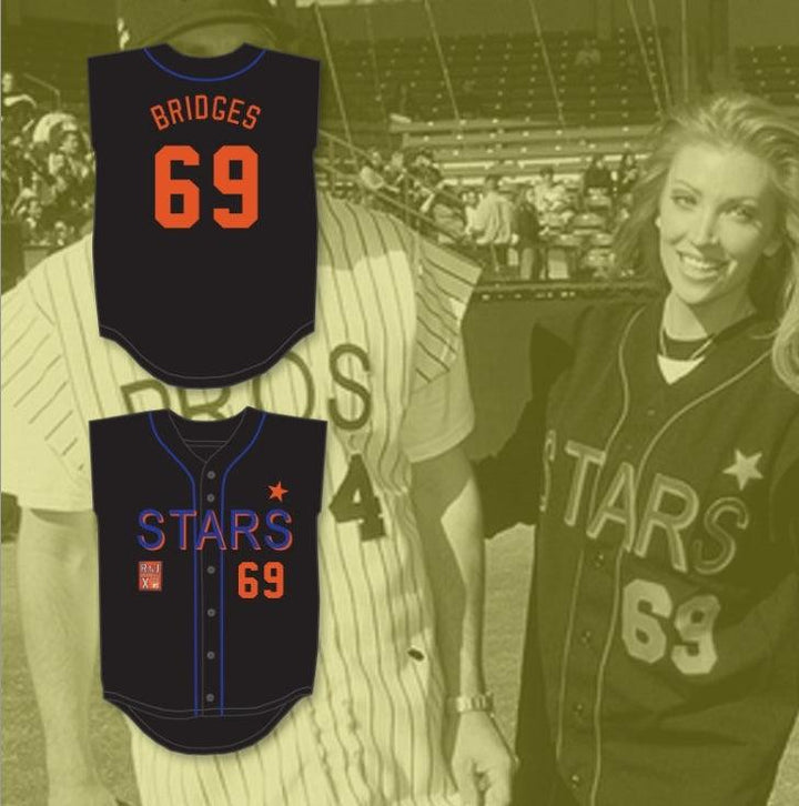 Custom Any Name Number ANGELICA BRIDGES 69 STARS SOFTBALL JERSEY 10TH ANNUAL ROCK 'N JOCK SOFTBALL CHALLENGE 1999 Top Stitched S-6XL