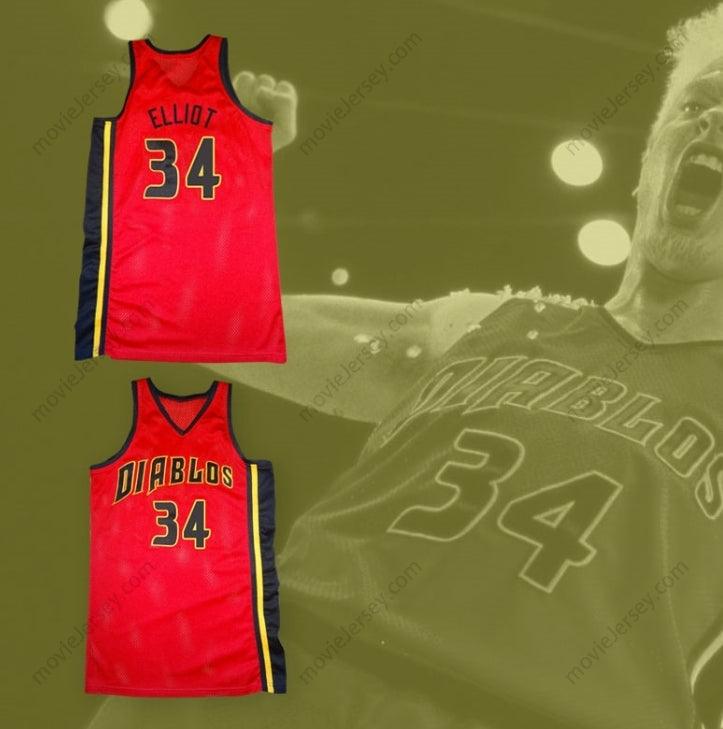 CUSTOM ANY Name Number ELLIOT RICHARDS 34 DIABLOS RED BASKETBALL JERSEY BEDAZZLED Top Stitched S-6XL