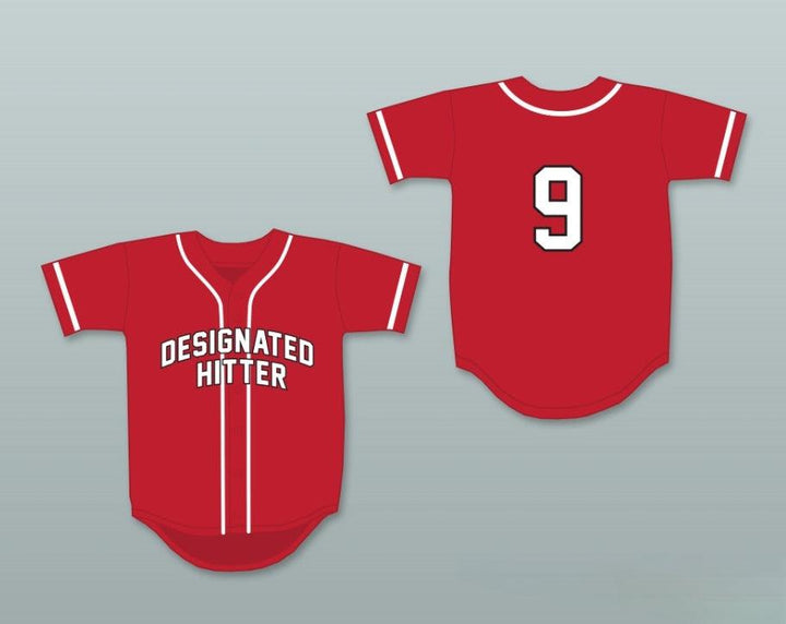 Custom Any Name Number DESIGNATED HITTER 9 RED BASEBALL JERSEY Top Stitched S-6XL