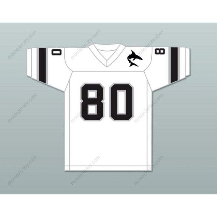 CUSTOM ANY Name Number 1974 WFL DENNIS HUGHES 80 JACKSONVILLE SHARKS ROAD Football Jersey Top Stitched S-6XL