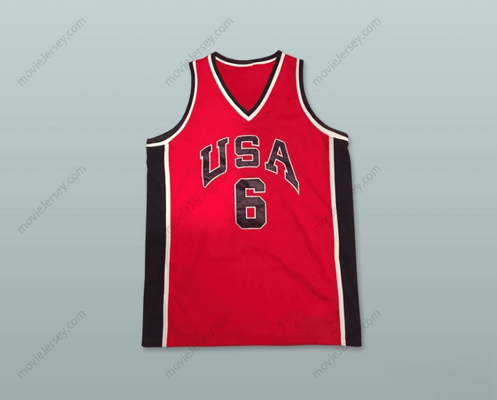 CUSTOM ANY Name Number PATRICK EWING 6 USA RED BASKETBALL JERSEY Top Stitched S-6XL