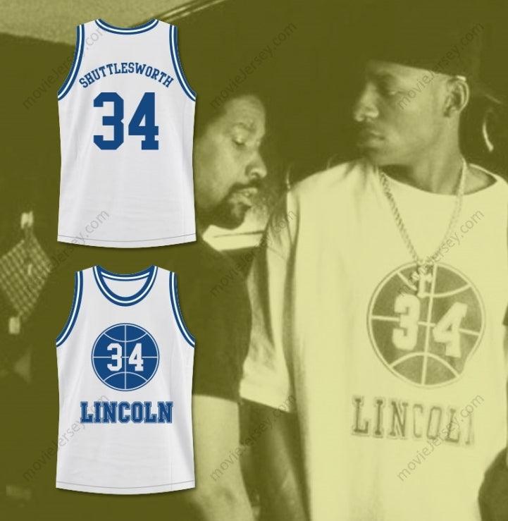 CUSTOM ANY Name Number JESUS SHUTTLESWORTH 34 WHITE LINCOLN HIGH SCHOOL BASKETBALL JERSEY HE GOT GAME Top Stitched S-6XL