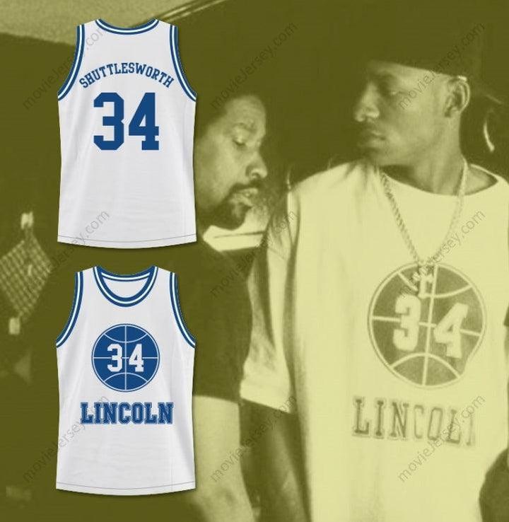 CUSTOM ANY Name Number JESUS SHUTTLESWORTH 34 WHITE LINCOLN HIGH SCHOOL BASKETBALL JERSEY HE GOT GAME Top Stitched S-6XL