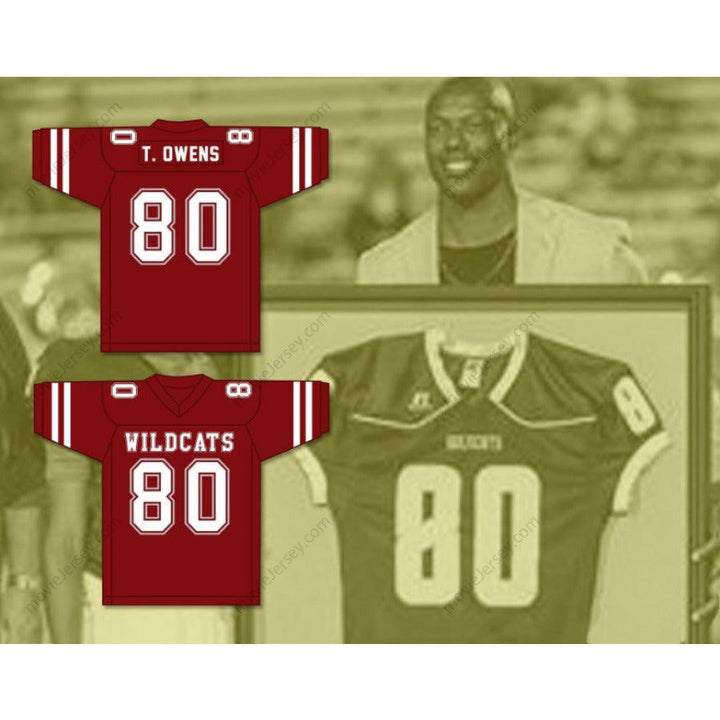 CUSTOM ANY Name Number TERRELL OWENS 80 BENJAMIN RUSSELL HIGH SCHOOL WILDCATS Football Jersey Top Stitched S-6XL