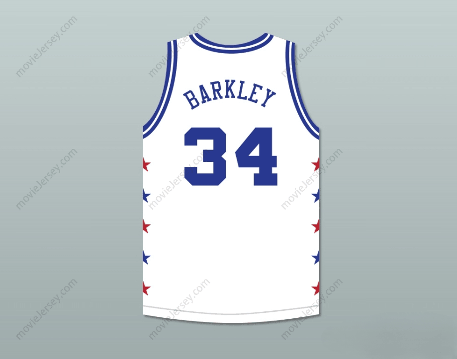 CUSTOM ANY Name Number CHARLES BARKLEY 34 MAGIC JOHNSON ALL STAR GAME WHITE BASKETBALL JERSEY 1989 MIDSUMMER NIGHT'S MAGIC CHARITY EVENT Top Stitched S-6XL