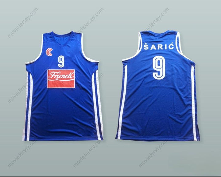 CUSTOM ANY Name Number DARIO SARIC 9 KK CIBONA ZAGREB BASKETBALL JERSEY WITH PATCH Top Stitched S-6XL