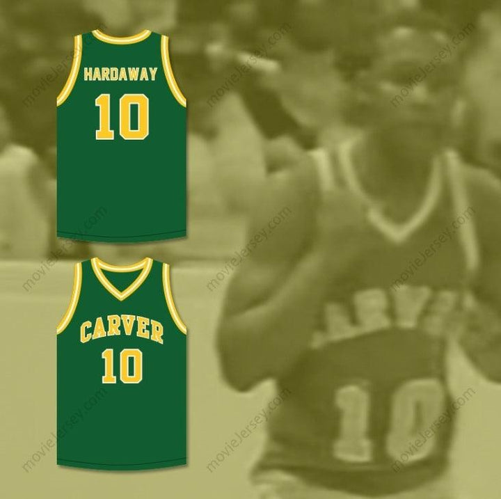 CUSTOM ANY Name Number TIM HARDAWAY 10 CARVER MILITARY ACADEMY CHALLENGERS GREEN BASKETBALL JERSEY 1 Top Stitched S-6XL