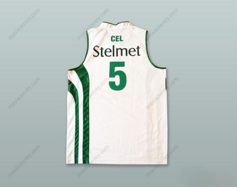 CUSTOM ANY Name Number AARON CEL 5 POLSKA POLAND WHITE BASKETBALL JERSEY Top Stitched S-6XL