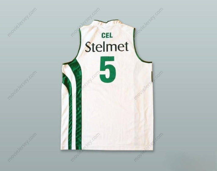 CUSTOM ANY Name Number AARON CEL 5 POLSKA POLAND WHITE BASKETBALL JERSEY Top Stitched S-6XL
