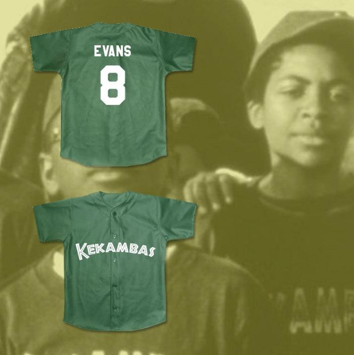 Custom Any Name Number KOFI EVANS 8 KEKAMBAS BASEBALL JERSEY HARDBALL DARK GREEN Top Stitched S-6XL