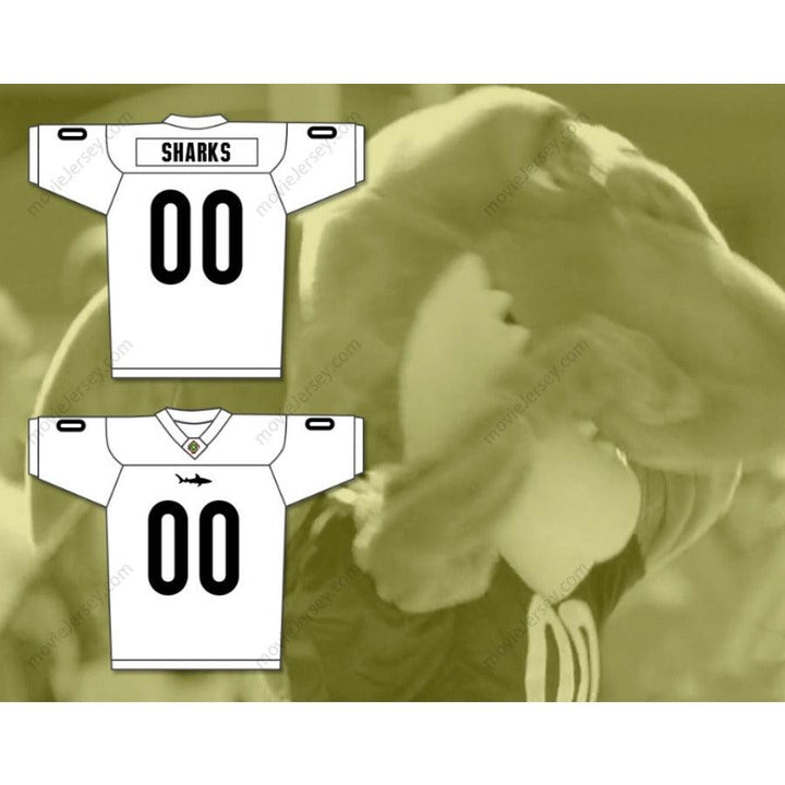 CUSTOM ANY Name Number SHARKS MASCOT 00 MIAMI SHARKS WHITE TRIM Football Jersey Top Stitched S-6XL