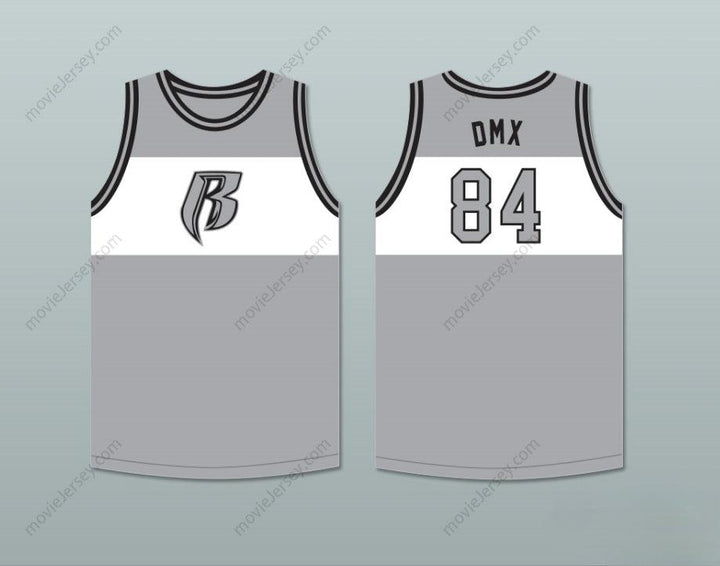 CUSTOM ANY Name Number DMX 84 ROUGH RYDERS GRAY BASKETBALL JERSEY 4 Top Stitched S-6XL
