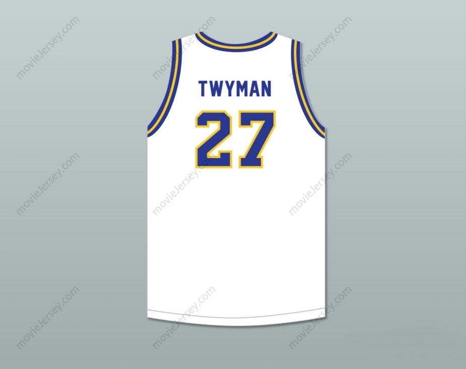 CUSTOM ANY Name Number JACK TWYMAN 27 CENTRAL CATHOLIC HIGH SCHOOL PITTSBURGH VIKINGS WHITE BASKETBALL JERSEY Top Stitched S-6XL