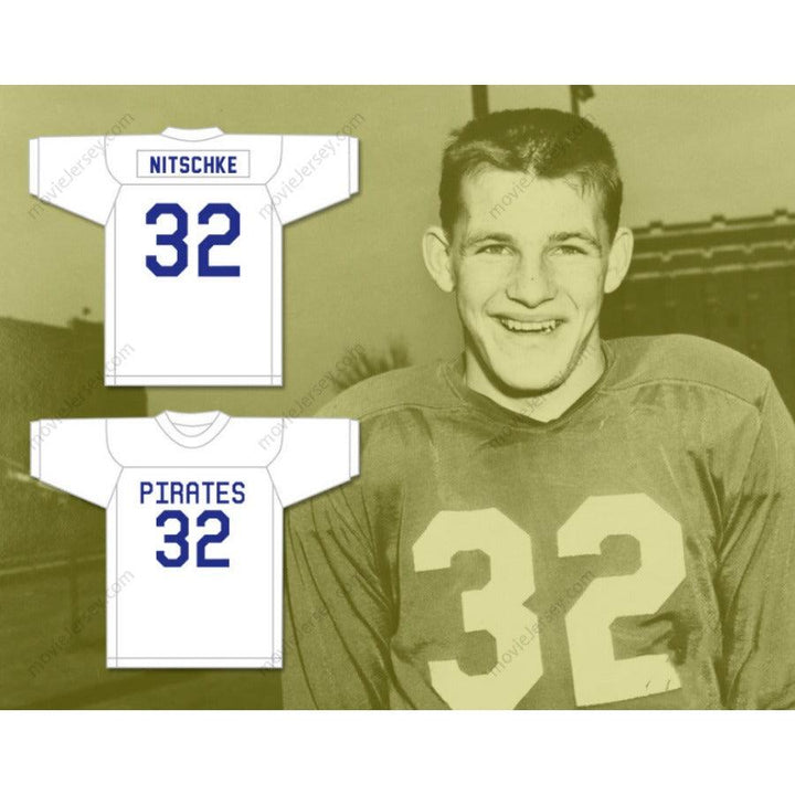 CUSTOM ANY Name Number RAY NITSCHKE 32 PROVISO EAST HIGH SCHOOL PIRATES ROYAL Football Jersey Top Stitched S-6XL