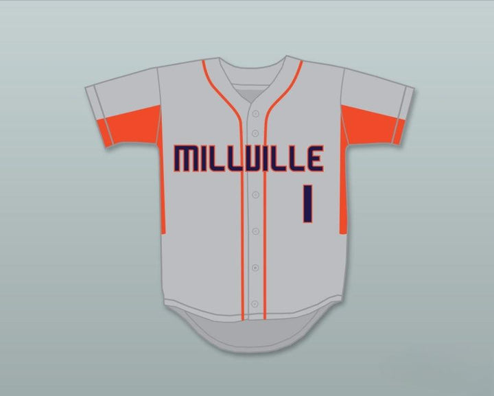 Custom Any Name Number MIKE TROUT 1  SENIOR HIGH SCHOOL THUNDERBOLTS GRAY BASEBALL JERSEY 3 Top Stitched S-6XL