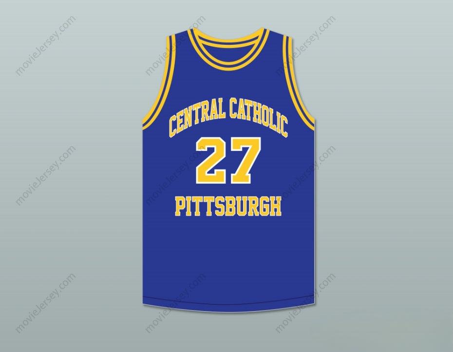 CUSTOM ANY Name Number JACK TWYMAN 27 CENTRAL CATHOLIC HIGH SCHOOL PITTSBURGH VIKINGS BLUE BASKETBALL JERSEY Top Stitched S-6XL