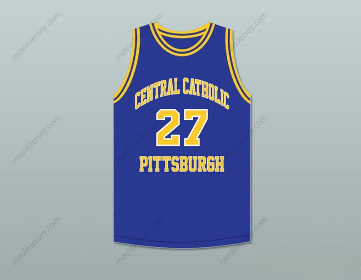 CUSTOM ANY Name Number JACK TWYMAN 27 CENTRAL CATHOLIC HIGH SCHOOL PITTSBURGH VIKINGS BLUE BASKETBALL JERSEY Top Stitched S-6XL