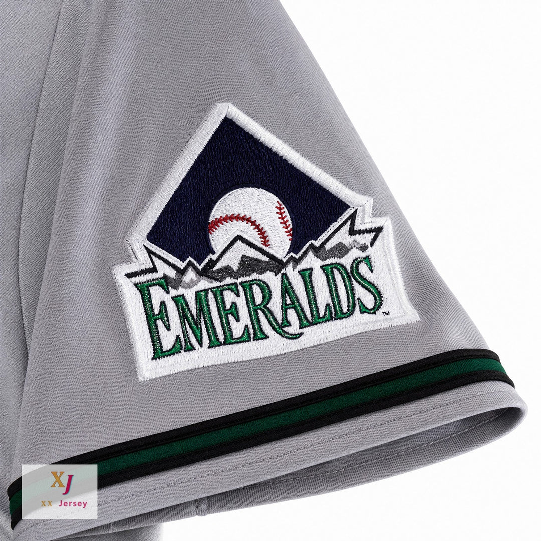 Custom Any Name Number KAUAI EMERALDS  15 GRAY BUTTON DOWN BASEBALL JERSEY Top Stitched S-6XL