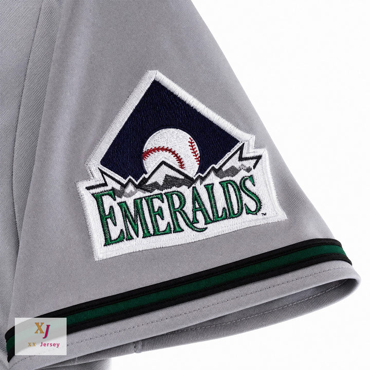 Custom Any Name Number KAUAI EMERALDS  15 GRAY BUTTON DOWN BASEBALL JERSEY Top Stitched S-6XL