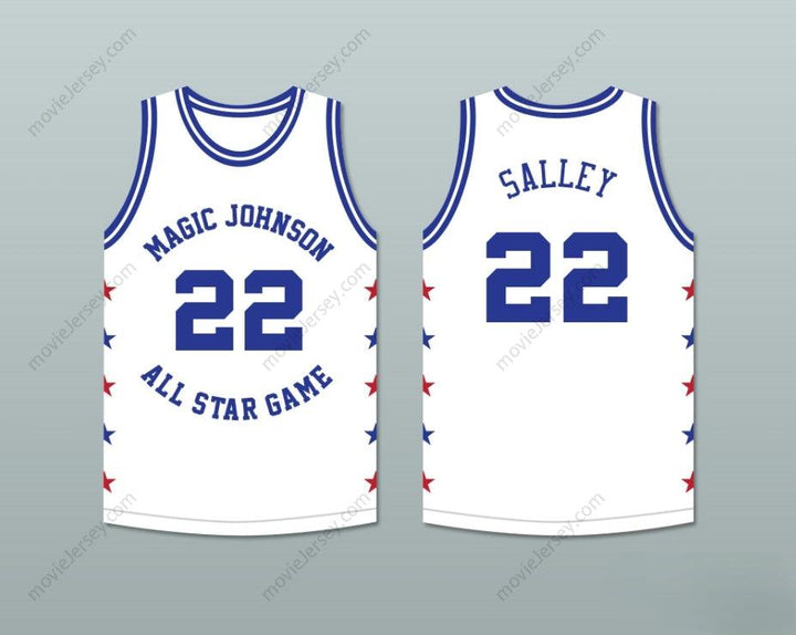 CUSTOM ANY Name Number JOHN SALLEY 22 MAGIC JOHNSON ALL STAR GAME WHITE BASKETBALL JERSEY 1989 MIDSUMMER NIGHT'S MAGIC CHARITY EVENT Top Stitched S-6XL