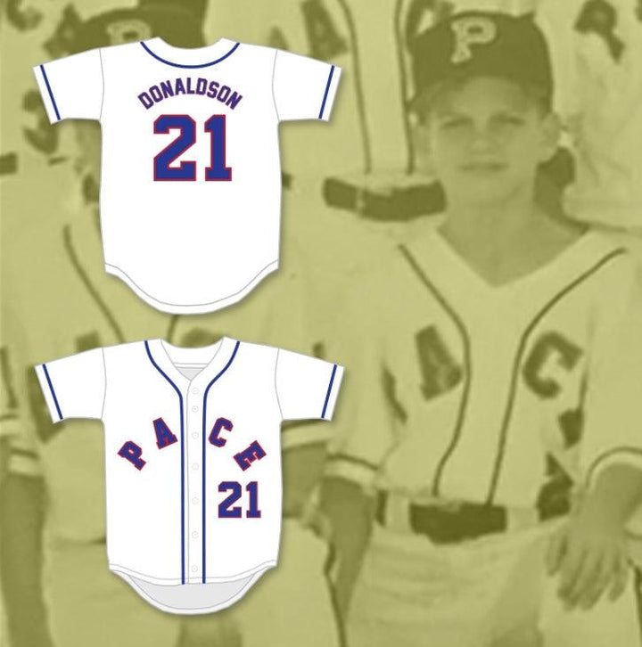 Custom Any Name Number JOSH DONALDSON 21 PACE ATHLETIC AND RECREATION ASSOCIATION WHITE BASEBALL JERSEY 2 Top Stitched S-6XL