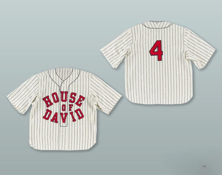 Custom Any Name Number CUBAN HOUSE OF DAVID 4 NEGRO LEAGUE WHITE PINSTRIPED BASEBALL JERSEY Top Stitched S-6XL