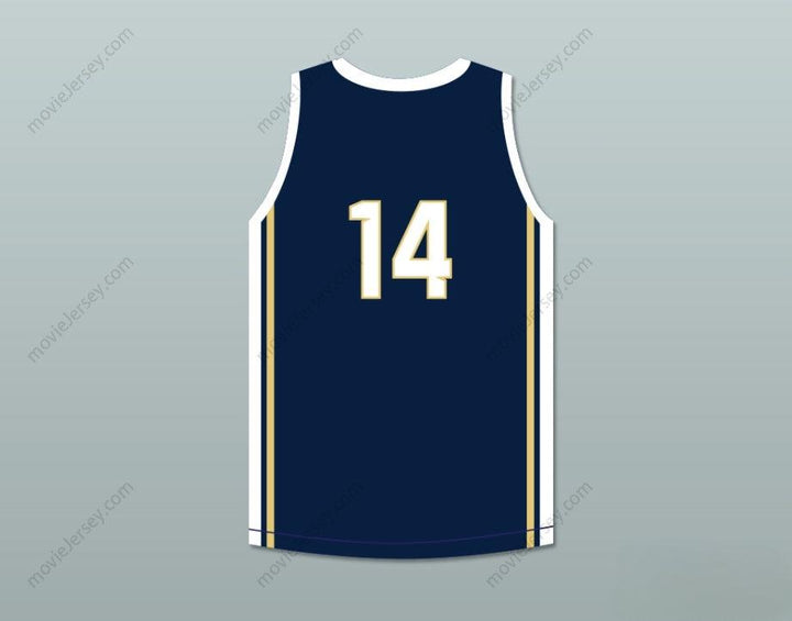 CUSTOM ANY Name Number PLAYER 14 WHITNALL HIGH SCHOOL FALCONS NAVY BLUE BASKETBALL JERSEY 2 Top Stitched S-6XL
