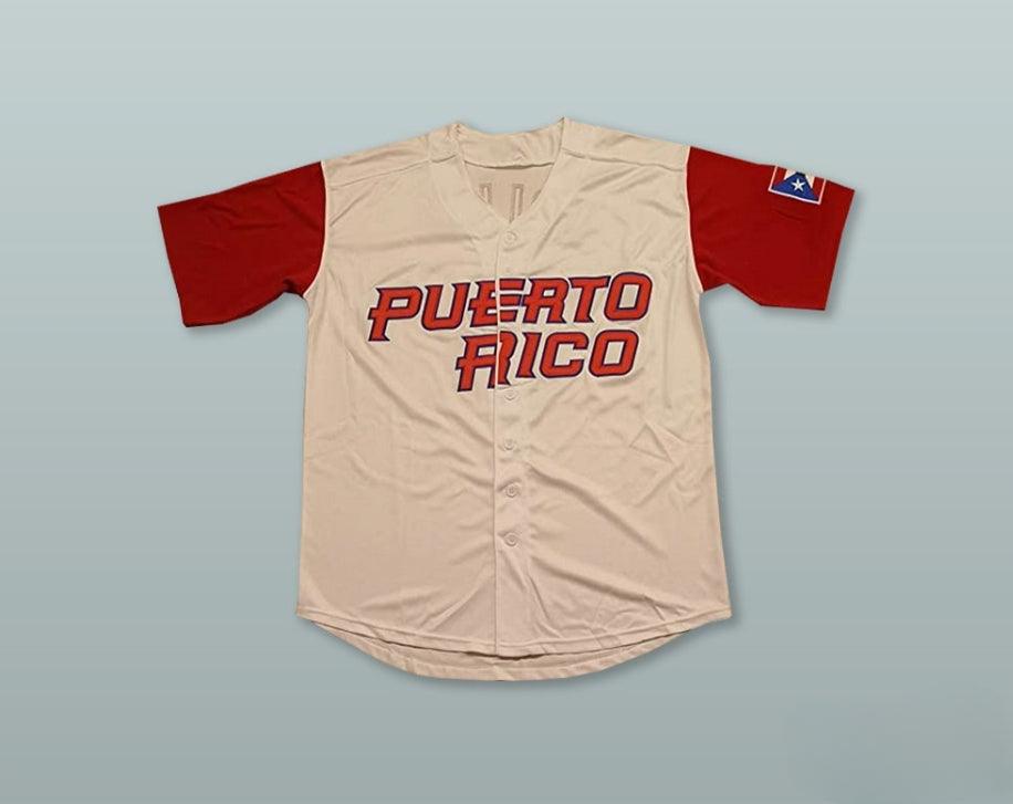 Custom Any Name Number JAVIER BAEZ 9 PUERTO RICO LIGHT TAN BASEBALL JERSEY Top Stitched S-6XL