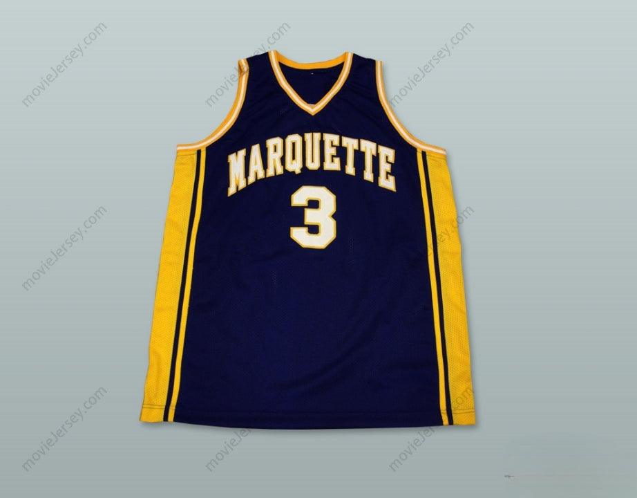 CUSTOM ANY Name Number DWYANE WADE 3 MARQUETTE BASKETBALL JERSEY Top Stitched S-6XL