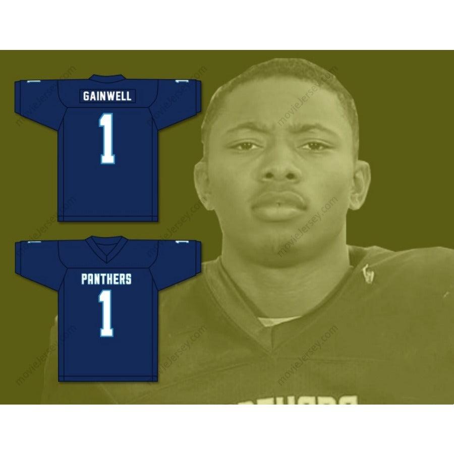 CUSTOM ANY Name NAVY BLUE KENNETH GAINWELL 1 YAZOO COUNTY HIGH SCHOOL PANTHERS FOOTBALL JERSEY Top Stitched S-6XL