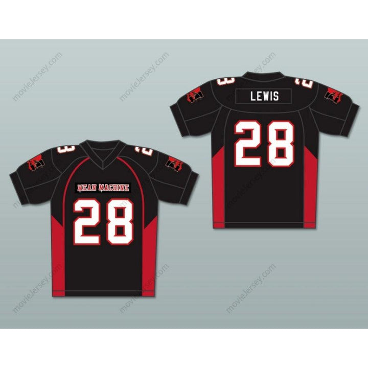 CUSTOM ANY Name Number 28 LEWIS MEAN MACHINE CONVICTS FOOTBALL JERSEY INCLUDES PATCHES Top Stitched S-6XL