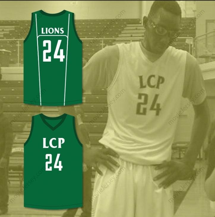CUSTOM ANY Name Number TACKO FALL 24 LIBERTY CHRISTIAN PREP LIONS GREEN BASKETBALL JERSEY 1 Top Stitched S-6XL