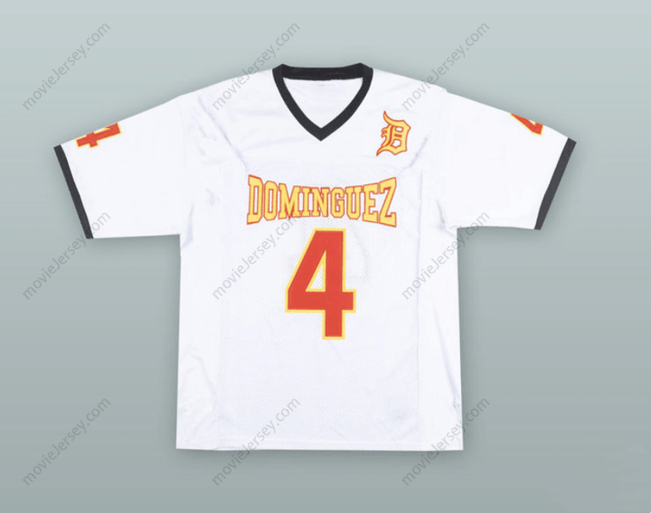 CUSTOM ANY Name Number RICHARD SHERMAN 4 MANUEL DOMINGUEZ HIGH SCHOOL WHITE FOOTBALL JERSEY Top Stitched S-6XL