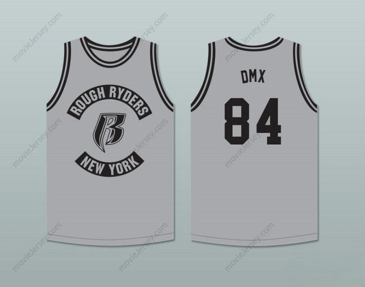 CUSTOM ANY Name Number DMX 84 ROUGH RYDERS GRAY BASKETBALL JERSEY 3 Top Stitched S-6XL