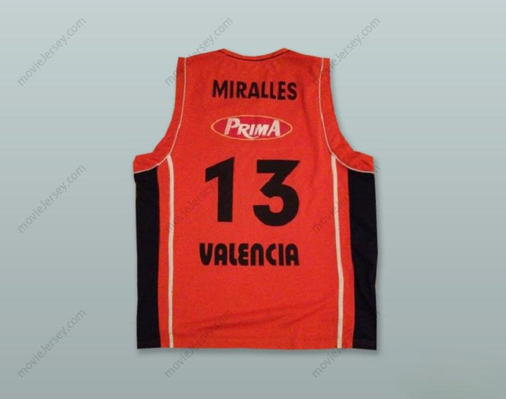 CUSTOM ANY Name Number ALBERT MIRALLES 13 PAMESA VALENCIA ORANGE BASKETBALL JERSEY Top Stitched S-6XL