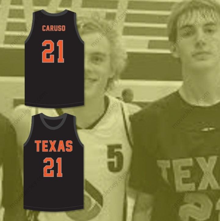 CUSTOM ANY Name Number ALEX CARUSO 21 TEXAS D1 AMBASSADORS  BLACK BASKETBALL JERSEY 2 Top Stitched S-6XL